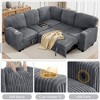 TiramisuBest 81" 5 Seat L Shaped Couch, Sectional Pull out Couch, Corduroy Sofa Bed with Reclining Backrest|USB Ports|Cup Holders - 3 of 4