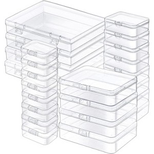36-Pack Small Plastic Organizer Boxes with Hinged Lids & Labels, Mixed Size Containers for Crafts, Jewelry, and Beads - 1 of 4