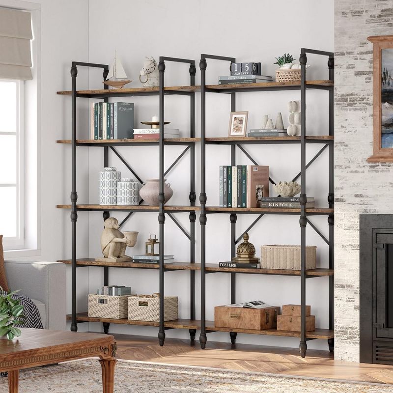 Whizmax 5 Tier Bookshelf, 67.9” Tall Bookcase with 5 Open Book Shelves, Bookcases with Roman Column for Home Office, Study Room, Living Room, 4 of 8