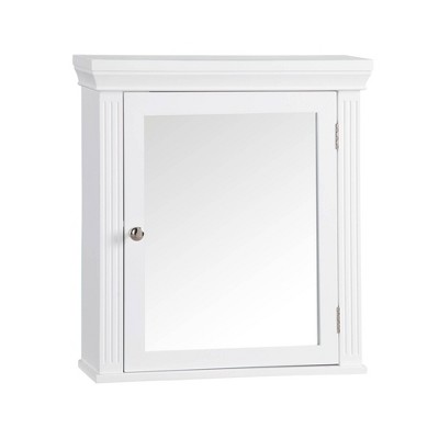 Chestnut Medicine Wall Cabinet White - Elegant Home Fashions: Teamson Home, Chrome Hardware, Adjustable Shelf