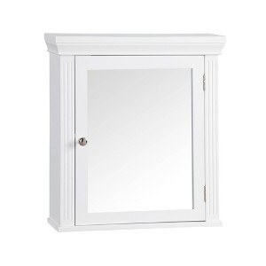 Chestnut Medicine Wall Cabinet White - Elegant Home Fashions: Teamson Home, Chrome Hardware, Adjustable Shelf - 1 of 4
