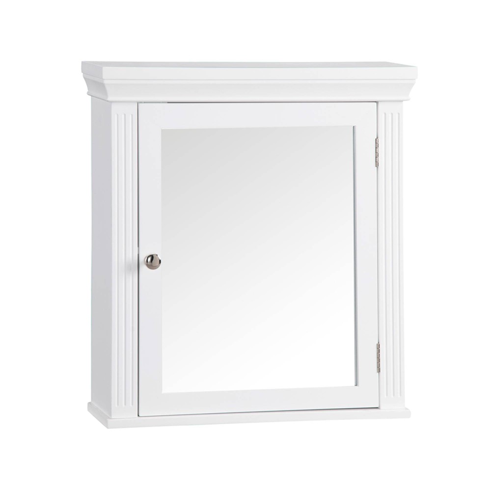 Photos - Wardrobe Chestnut Medicine Wall Cabinet White - Elegant Home Fashions: Teamson Home, Chrome Hardware, Adjustable Shelf