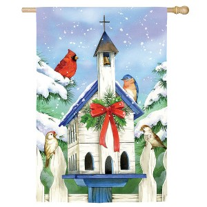 Evergreen Christmas Bird Suede House Flag 28 x 44 Inches Outdoor Decor for Homes and Gardens - 1 of 1