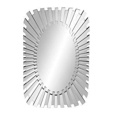 Glam Wood Oval Clear Decorative Wall Mirror - Olivia & May