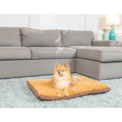 Medium Mocha and Earth Brown Faux Suede Orthopedic Pet Bed