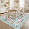 Pastoral Floral Washable Area Rug Non Slip Farmhouse Floor Cover Soft Non Shedding Indoor Rug Low Pile Foldable Carpet for Living Rom Bedroom Nursery - 2 of 4