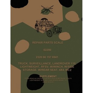 Repair Parts Scale, Truck, Surveillance, Land Rover 110, Lightweight, RFSV, W/Winch, W/Side Storage, W/Rear Seat, 4x4, MC2 - by  Australian Army - 1 of 1