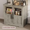 Bakers Rack With Storage Cabinet, Microwave Stand With Power Outlets, Farmhouse Bakers Rack With Thick Table Top, Small Kitchen Pantry for Kitchen - 4 of 4