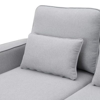 APRILSOUL 104" 4-Seater Linen Sofa - Armrest Pockets, 4 Pillows, Minimalist for Living Room