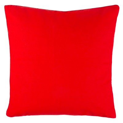 Mitzi Red and White Cotton Reindeer Holiday Pillow
