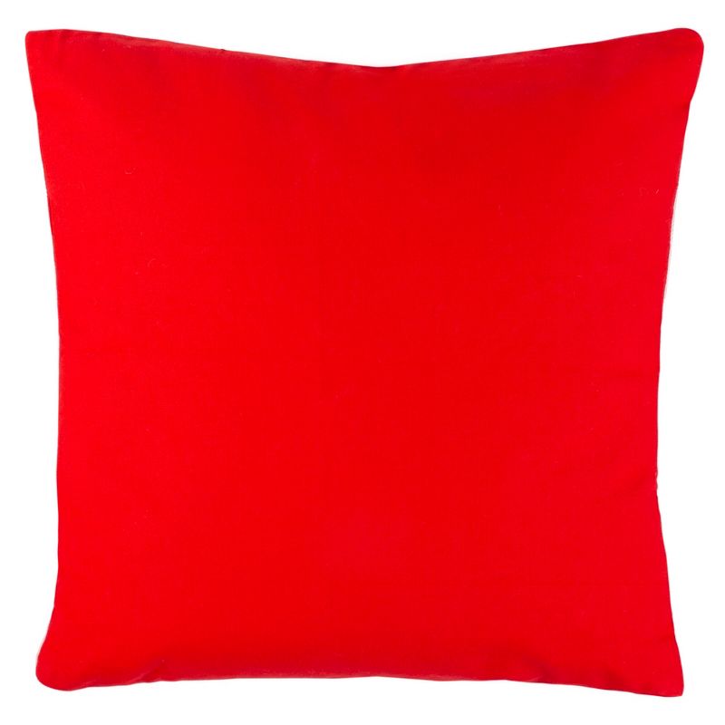 Let It Snow Pillow - Red/White - 18" X 18" - Safavieh., 3 of 4