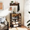 Tangkula 5-Tier Shoe Rack w/ Wall-Mounted Coat Rack Hooks Drawers & Shelves for Bedroom - 4 of 4