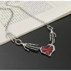 Goth Heart Choker Necklace - Vampire Witch Halloween Costume Accessory for Women & Men - 3 of 4