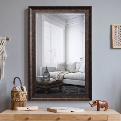 Elegant Dark Bronze Rectangular Wall Mirror 24" x 36"