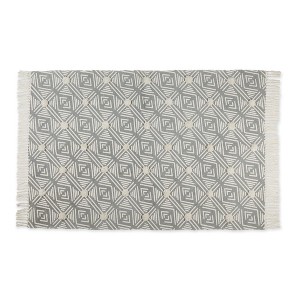 Design Imports Geometric Textured Fringe - Gray - 4 X 6 Ft - 1 of 4