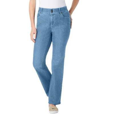 Woman Within Women's Plus Size Petite Secret Solutions; Tummy Smoothing Bootcut Denim Jean