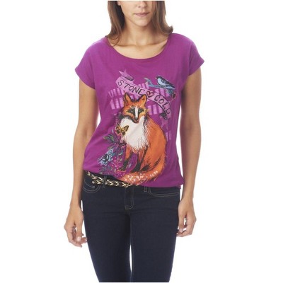 Aeropostale Womens Glitter Stone Cold Graphic T-Shirt