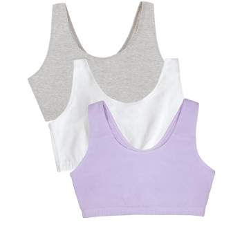 Fruit Of The Loom Women's Plus Tank Style Cotton Sports Bra 3-pack Lilac  Iris Cotton/heather Grey/ White 50 : Target