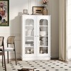 FUFU&GAGA Wooden Glass - Door Display Cabinet Storage Cabinet- 4 - Shelf Organizer for Kitchenware & Decor Accent Cabinet - 2 of 4