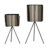 11.75" 2pc Contemporary Metal Planter Pots - Olivia & May - 4 of 4