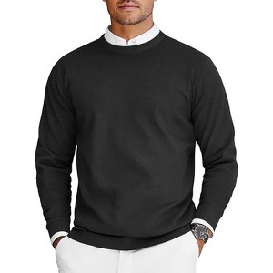 COOFANDY Mens Crew Neck Sweaters Long Sleeve Lightweight Knit Dress Pullover Sweaters - 1 of 4