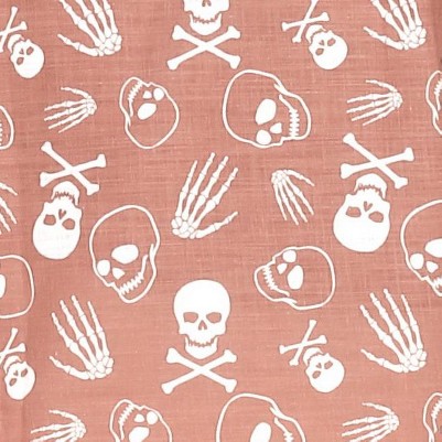 allover bones skull red