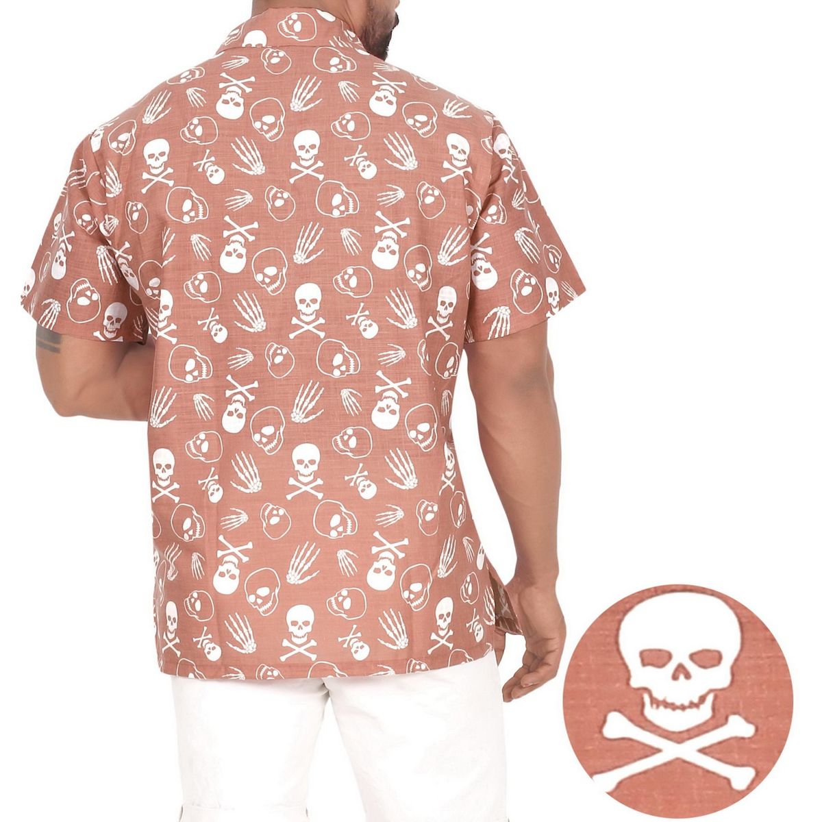 LA LEELA Men's Halloween Costumes Hawaiian Short Sleeve Button Down Shirt Mens Shirt Holiday Party Shirts for Men - thumbnail 2