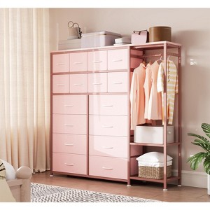 16 - Drawer Storage Shelf - Iron Frame + MDF Fabric, Multi - Drawer Organizer for Bedroom - 1 of 4