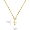 Molenia Hammered Gold Cross Necklace, 14K Gold Christian Pendant, 925 Sterling Silver T Bar Chain, Baptism Confirmation Gift for Men Girl Godchild - 3 of 4
