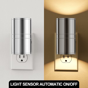 YANSUN 1W Plug-In Light-Control Night Light with Metal Cylinder Design - 1 of 4