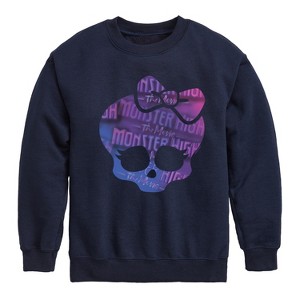 Boys' - Mattel - Monster Skull & Bow Graphic Long Sleeve Fleece Sweatshirt - 1 of 4