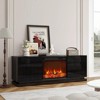 NicBex Mirrored Fireplace TV Stand with Electric Fireplace Insert Modern Entertainment Center with 2 Glass Doors for Living Room - 2 of 4