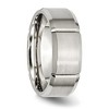 Black Bow Jewelry Men's 8mm Stainless Steel Grooved & Beveled Edge Standard Fit Band - 4 of 4