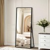 SEVOBAL 56"x18" Full Length Mirror with Stand Shatterproof Floor Mirror with Aluminum Frame for Bedroom Living Room, Black, 147.5"*52"*3.2" - 2 of 4