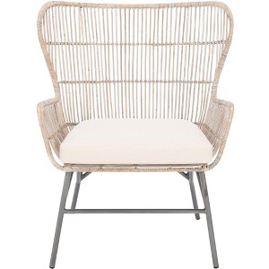 Lenu Rattan Accent Chair with Cushion  - Safavieh - 1 of 4