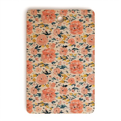 alison janssen Tropical Coral Floral Rectangle Cutting Board - Deny Designs