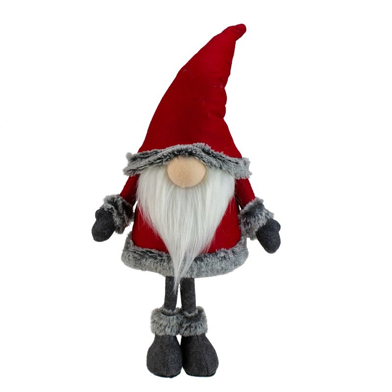 Northlight 19.5" Red and Gray Standing Santa Gnome with Faux Fur Trim, 1 of 7