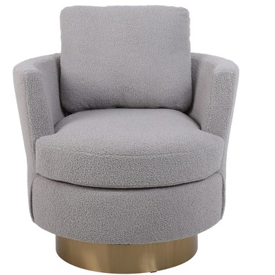 NicBex Teddy Swivel Barrel Accent Chair,Upholstered Swivel Living Room Chairs with Ring Backrest,Modern Armchair,Accent Chairs for Living Room