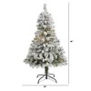 Nearly Natural 4-ft Flocked White River Mountain Pine Artificial Christmas Tree with Pinecones and 100 Clear LED Lights - 2 of 4