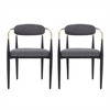 SKRAN Set of 2 Dining Chair, Upholstered Iron Chairs with Toothpick Frame and Curved Open Backrest for Dining Room, Kitchen, Home - Charcoal - 3 of 4