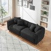 3-Seater Sofa for Living Room, Armrest Sofa with Spring Support and Metal Legs, Solid Wood Frame Sofa with Cotton-Linen Cushion-Coolbibila - 3 of 4