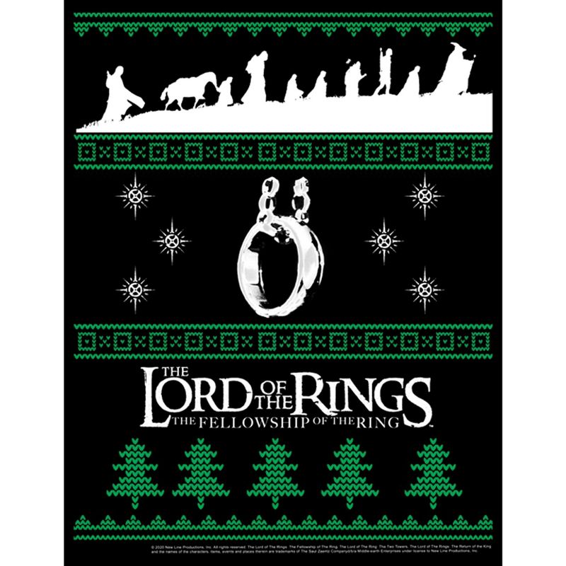 Men's Lord of the Rings Fellowship of the Ring Christmas Sweater T-Shirt, 2 of 6