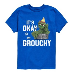 Boys' - Sesame Street - Oscar Its Okay To Be Grouchy Short Sleeve Graphic T-Shirt - 1 of 4