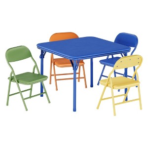 Folding Children's Table and Chair Set, 1 Table + 2 Chairs, Colorful - 1 of 4