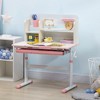 NicBex Height Adjustable Kids Writing Desk with Tilt Desktop,Drawer,Storage Shelf,Pen Holder,White+Pink - 2 of 4