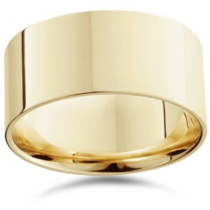 Pompeii3 10mm Flat High Polished Wedding Band 14K Yellow Gold - 1 of 3