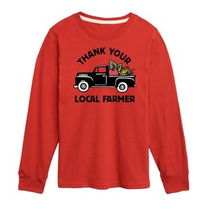 Boys' - Instant Message - Thank Your Local Farmer Long Sleeve Graphic T-Shirt - 1 of 4