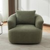 OUTSUPPLY Green Swivel Barrel Accent Chair with Pillow, Single Sofa Chair with Rounded Armrests for Living Room, Bedroom, Office & Hotel - 3 of 4