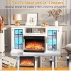 59 Inch Rustic TV Stand for 65 Inch TVs, 3-Sided Glass Door Storage Cabinet with View Panels, Distressed White Finish Media Console for Living Room - 4 of 4