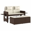 vidaXL Reclining Patio Bench with Cushions Brown Poly Rattan - 4 of 4